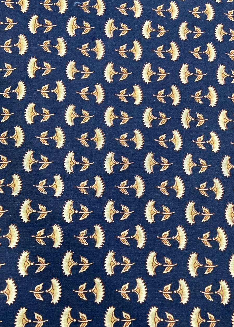 Pattern of white flowers on a blue background